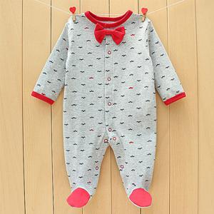 [조이멀티]레드라인 콧수염 발싸개 아동 우주복 302991