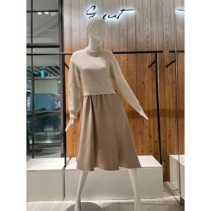 [G-CUT] (721247201) 리브드 니트 플레어 원피스