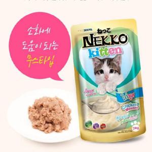 네코 키튼 닭고기 파우치 70g12개 고양이 간식 통조림
