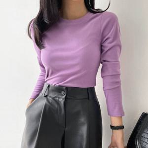 [비비드글램]매니 피치 라운드 티셔츠 4color 피치기모 긴팔티셔