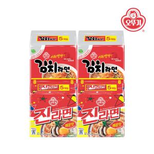 [오뚜기] 진라면 매운맛 10봉+김치라면 10봉