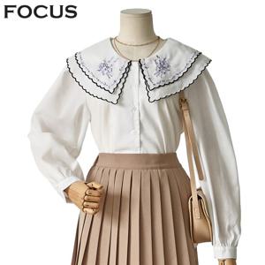 [포커스]자수빅카라블라우스 FBS3A7PBL0059
