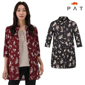 [PAT 여성] 면아사 플라워 프린트 롱 셔츠_1H42509