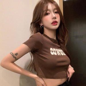 [비틀버드]카우걸 여성 세미슬림 반팔 크롭티 BI_A200100