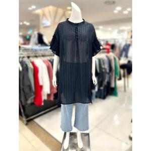 소고 세이브존01 스트라이프 쉬폰 롱 블라우스 AF2PA09