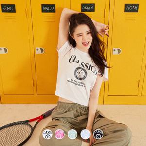 [지오다노/본사] 393504 여 싱글저지 크루넥 반팔 프린트 티셔츠