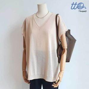 TT뜨개질 브이넥박시 니트 T22KVN50AX