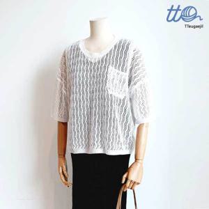 TT뜨개질 원포켓 펀칭니트 T22KRN57AX