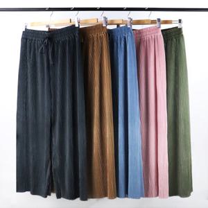 냉감 플리츠 바지 아코디언 와이드 팬츠 홈웨어