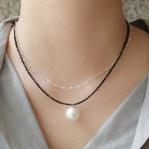 [바이데이지] 스피넬  원석 진주 펜던트 목걸이 Bn0505