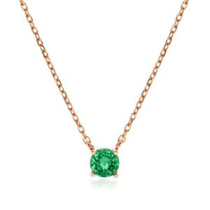 [비앤비골드] 14K 미니멀 5월 에메랄드 탄생석목걸이 PNN38192