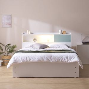 상일리베가구 러버 LED 슬라이딩 빅수납 침대 프레임 SS