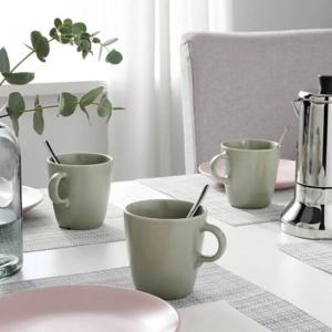 이케아 페리클라르 머그컵 370ml 무광그린 10cm