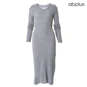 [ab.plus] 브이넥 절개 포인트 니트 원피스 (LSX4MO35A)