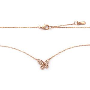 [비앤비골드] 14K 타원 큐빅 나비 체인 목걸이 JNN39301