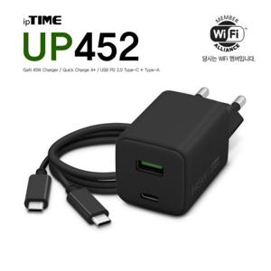 ipTIME UP452 GaN 45W USB PD 3.0 블랙 고속 충전기