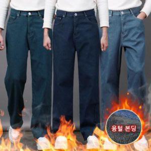 스댕클럽 남성용 겨울 캐주얼 퍼 본딩 스판 청바지 SBJ0293