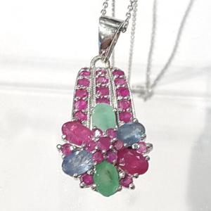 [블루케이] 루비에메랄드 원석 펜던트231107-14탄생석