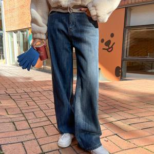 [피핀] 710208 숏/롱 융기모 와이드 데님 팬츠