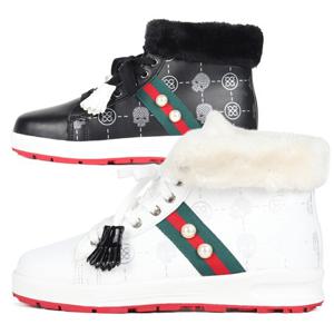 여성 스파이크리스 필드 연습용 하이탑 방한 골프화 NQ192