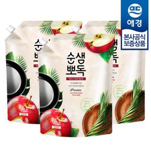 [애경]순샘 뽀독 주방세제 애플향 리필 1.5L x3개