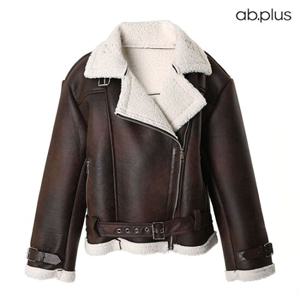 [ab.plus] 카라 집업 디테일 무스탕 자켓 (LSX4MJ83A)