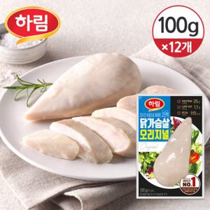 [냉장] 하림 닭가슴살 오리지널 100g×12개