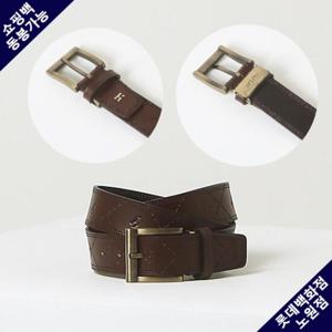 [헤지스] 브라운 로고 음각 벨트 HJBE4E013W3