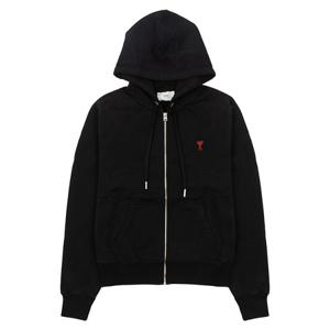 [로로모다] 아미 하트 로고 자수 공용 후드 집업/USW415747-001