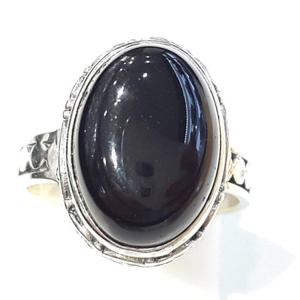 [블루케이] 블랙오닉스 원석 반지230506-22 8월탄생석