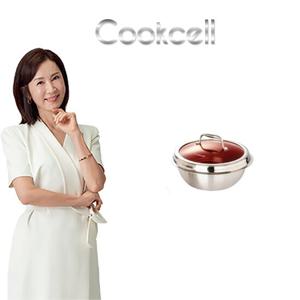 쿡셀 블랙큐브 16cm 가마솥(레드) + 유리뚜껑