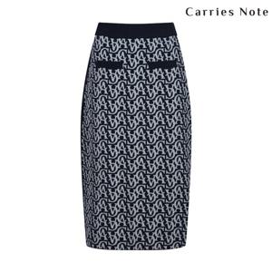 [캐리스노트] 자카드 스커트 네이비 CN2SKK102NY