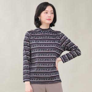 애비뉴투지 엄마옷 플라워 실켓면 반폴라 긴팔 티셔츠 A02457