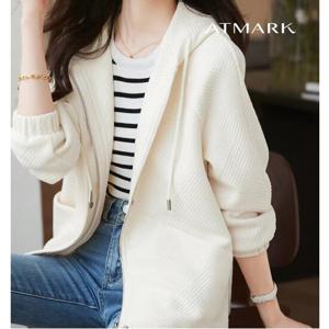 ATMARK (77까지)타일패턴후디드점퍼_AA41JP005G