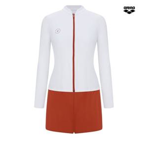 아레나여자성인플레인레저집업래쉬가드세트A4BL1PS72WHT