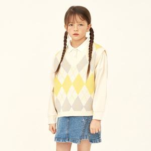 [인디고뱅크키즈]아가일 브이넥 니트조끼 IKVK24101