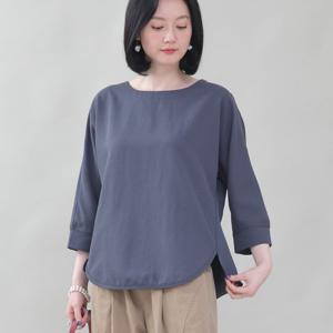 애비뉴투지 엄마옷 톡톡한 면혼방 뒤 트임 칠부 티셔츠 A03434