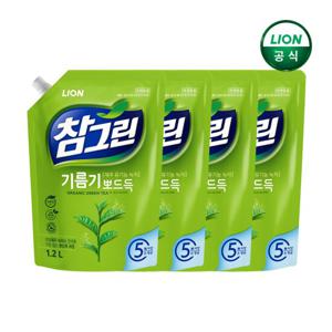 참그린 녹차 레몬 기름기뽀드득1.2L리필x4개