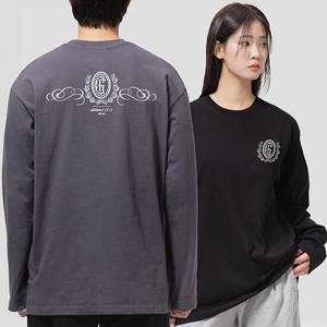 그랜피니 남여공용 베이직 라운드 클래식 로고 긴팔 티셔츠