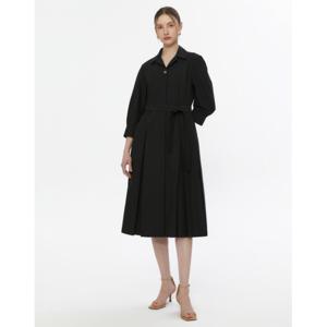 닥스 여성 24SS 플리츠블랙 스트랩 면혼방 플리츠 디테일 긴팔카라원피스 DLDR4B305BK