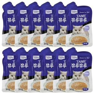 파우치간식 고양이 간식 쮸루쮸루 헤어볼 30g 12P 반려묘 파우치