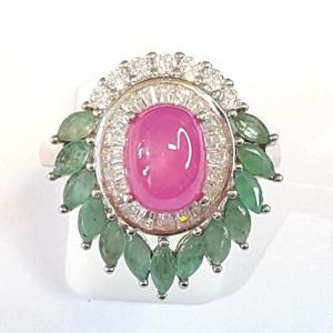 [블루케이] 스타루비 에메랄드 원석반지240328-08작품