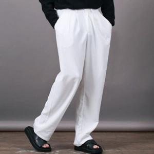 스댕클럽 남성용 뒷밴딩 와이드 핀턱 소프트 린넨 바지 SBJ0295