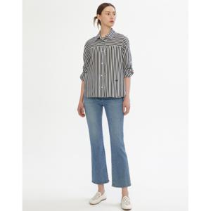닥스 여성 24SS 블랙 텐셀폴리 스트라이프 셔츠 DLSH4B409BK