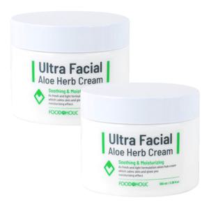 (2개)푸드어홀릭 울트라훼이셜 알로에허브 크림 100ml/수분크림 저자극 고보습 주름개선