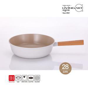 리빙아트 우드핸들 IH인덕션 세라믹코팅 궁중팬 28cm