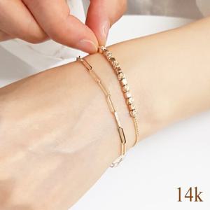 [코스타스웨그]14k KMB-JKB1256 두줄 금팔찌