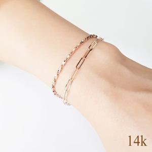 코스타스웨그 14k KMB-AB122 두줄 금팔찌
