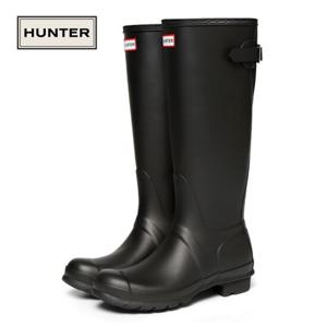 [헌터] 우먼스 오리지널 백 어드저스터블 톨 레인부츠 블랙 WFT1001RMA-BLK
