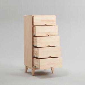 [로쏘가구](착불) 밀터슨 편백나무 원목 5단 서랍장 600